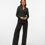 VERO MODA VMBESTIE wide strap pant in dark grey melange as offer sample - Image 4