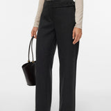 VERO MODA VMBESTIE wide strap pant in dark grey melange as offer sample - Image 5