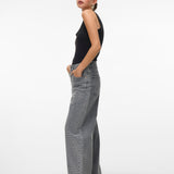 VERO MODA VMBILLIE barrel ank rhine in medium grey denim rhinestone - Image 1