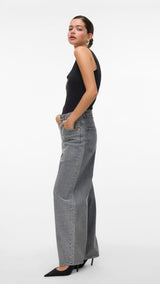 VERO MODA VMBILLIE barrel ank rhine in medium grey denim rhinestone - Image 1