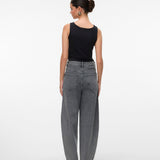 VERO MODA VMBILLIE barrel ank rhine in medium grey denim rhinestone - Image 2