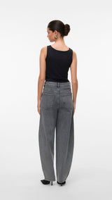 VERO MODA VMBILLIE barrel ank rhine in medium grey denim rhinestone - Image 2