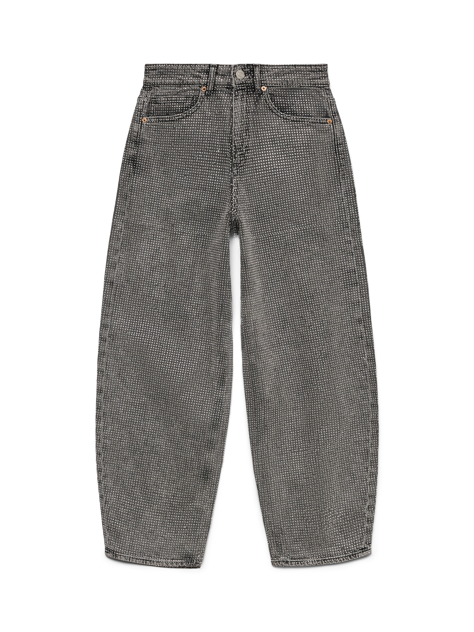 VERO MODA VMBILLIE barrel ank rhine in medium grey denim rhinestone - Image 3