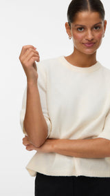 VERO MODA VMBOOM 2/4 o-nk oversize pullove in birch melange - Image 4