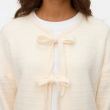 VERO MODA VMBOOM structure o-neck tie card boo in medium grey melange - Image 5