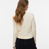 VERO MODA VMBREEZE o-neck cardigan boo in birch w. black contrast - Image 2