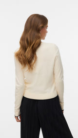 VERO MODA VMBREEZE o-neck cardigan boo in birch w. black contrast - Image 2