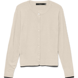 VERO MODA VMBREEZE o-neck cardigan boo in birch w. black contrast - Image 3