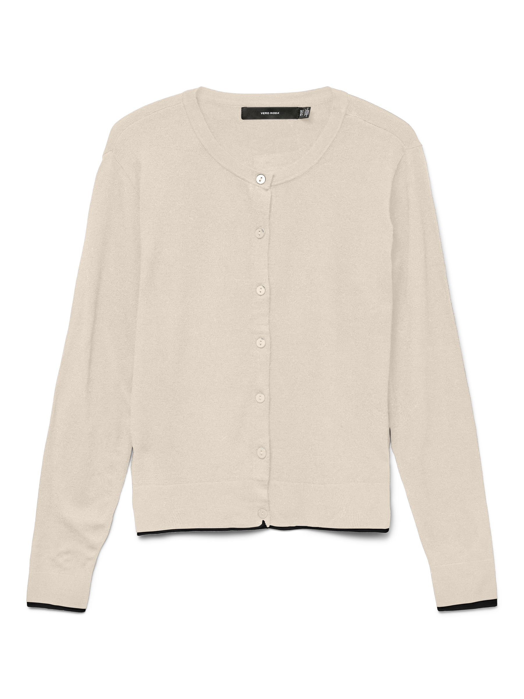 VERO MODA VMBREEZE o-neck cardigan boo in birch w. black contrast - Image 3