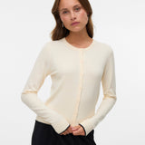 VERO MODA VMBREEZE o-neck cardigan boo in birch w. black contrast - Image 4