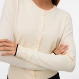 VERO MODA VMBREEZE o-neck cardigan boo in birch w. black contrast - Image 5