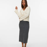 VERO MODA VMBRISA 7/8 skirt - medium grey melange