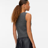 VERO MODA VMBRISA v-neck vest - medium grey melange