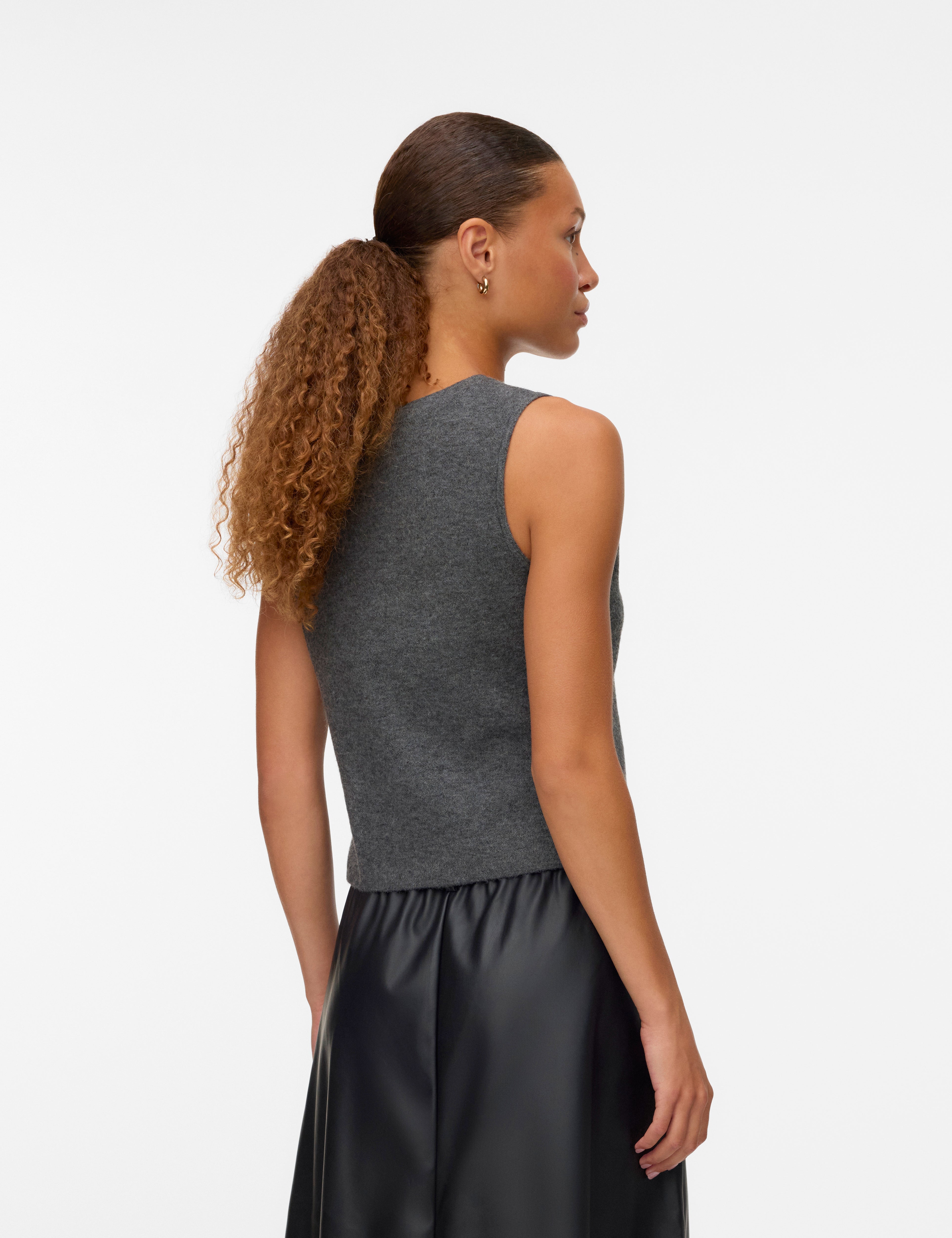 VERO MODA VMBRISA v-neck vest - medium grey melange