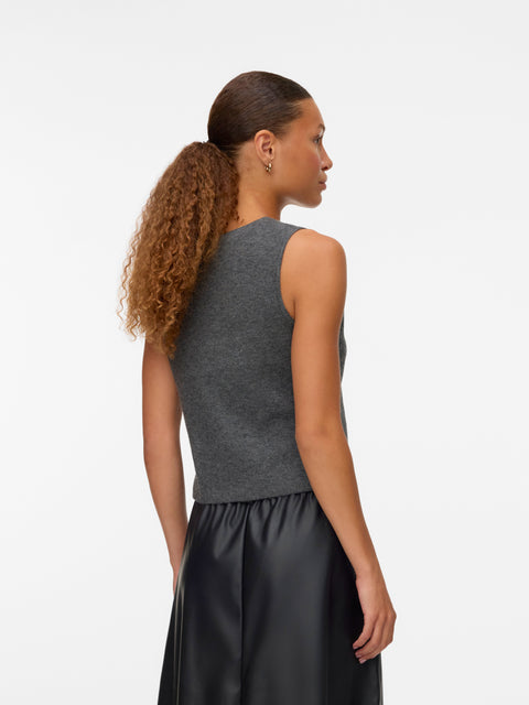 VERO MODA VMBRISA v-neck vest in medium grey melange