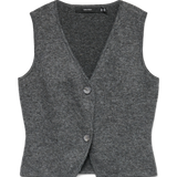 VERO MODA VMBRISA v-neck vest - medium grey melange