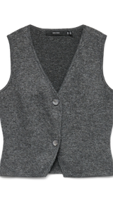 VERO MODA VMBRISA v-neck vest - medium grey melange