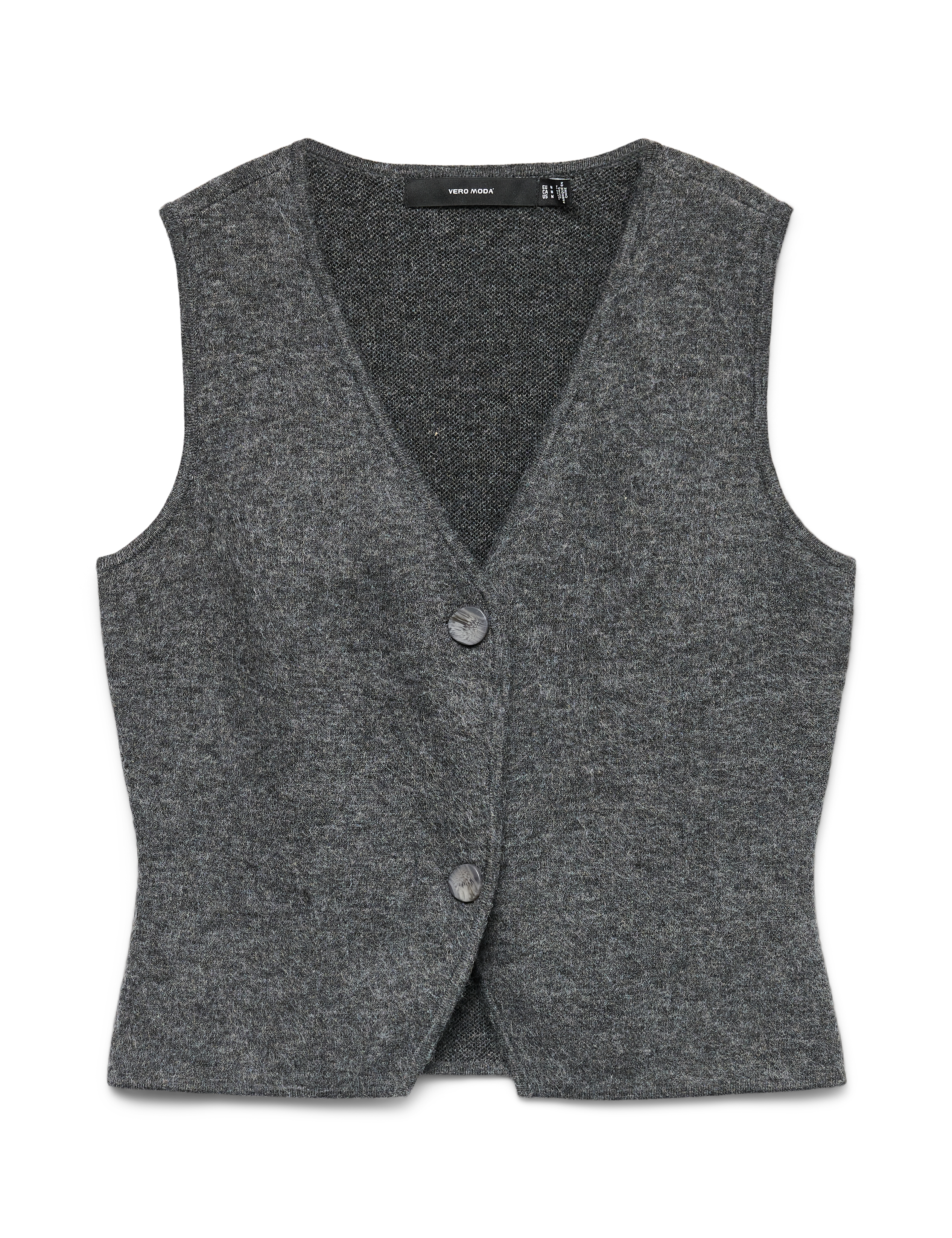 VERO MODA VMBRISA v-neck vest - medium grey melange