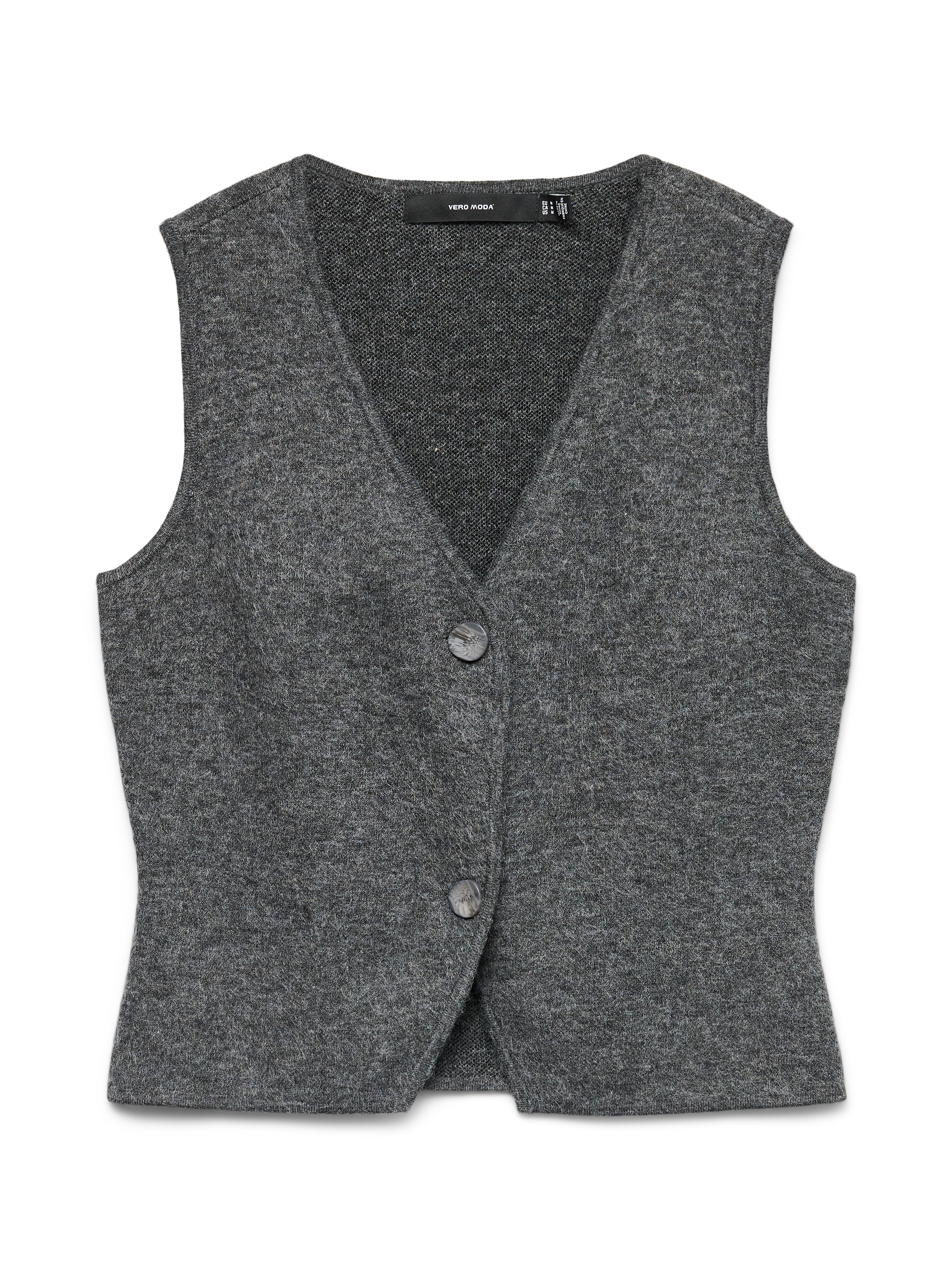 VERO MODA VMBRISA v-neck vest - medium grey melange