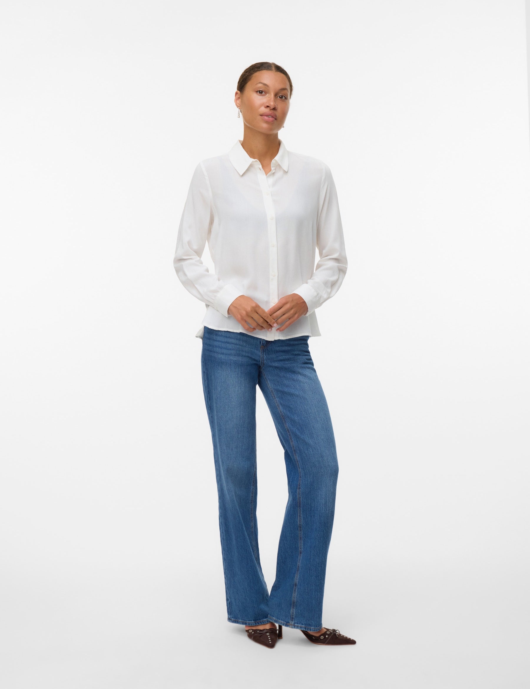 VERO MODA VMBUMPY basic shirt in snow white - Image 1