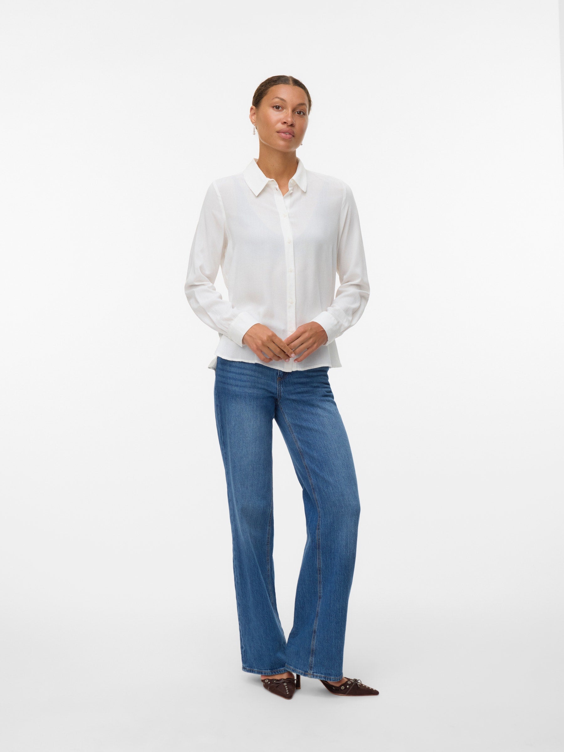 VERO MODA VMBUMPY basic shirt in snow white - Image 1