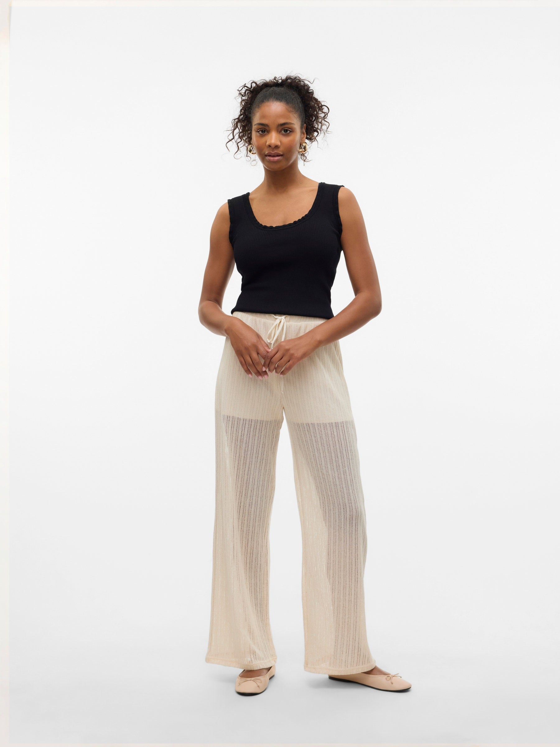 VERO MODA VMCAILEY wide pants in birch - Image 4