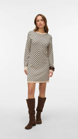 VERO MODA VMCAPRICORN o-neck short dress - birch