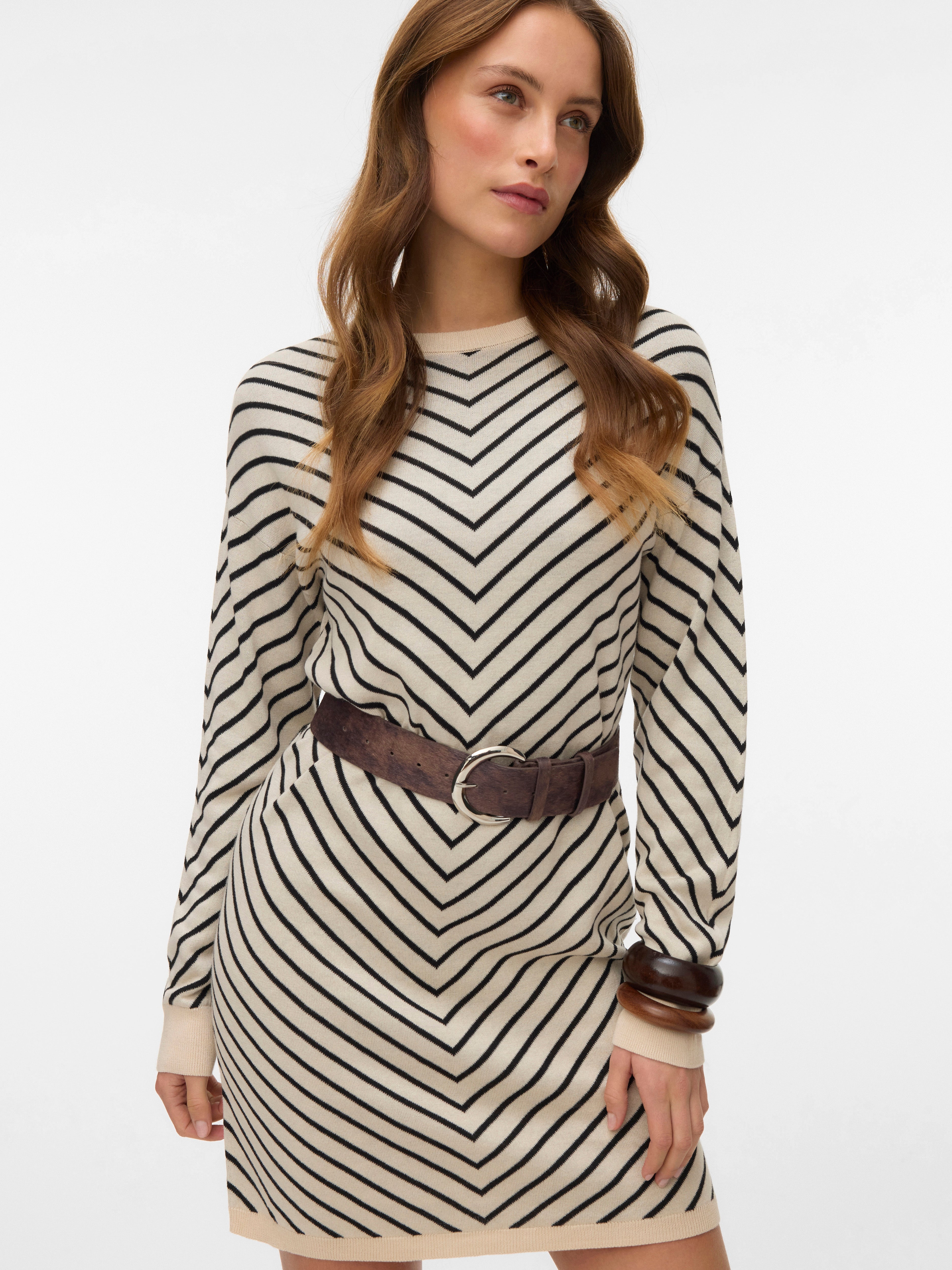 VERO MODA VMCAPRICORN o-neck short dress - birch