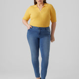 VERO MODA VMCFANYA slim jeans cur in medium blue denim - Image 6