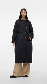 VERO MODA VMCHLOE long trenchcoat in black - Image 1