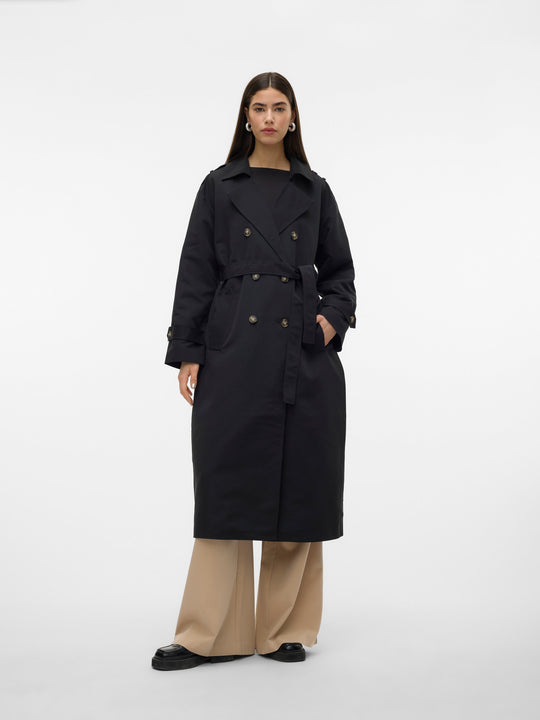 VERO MODA VMCHLOE long trenchcoat in black - Image 1