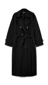 VERO MODA VMCHLOE long trenchcoat in black - Image 3