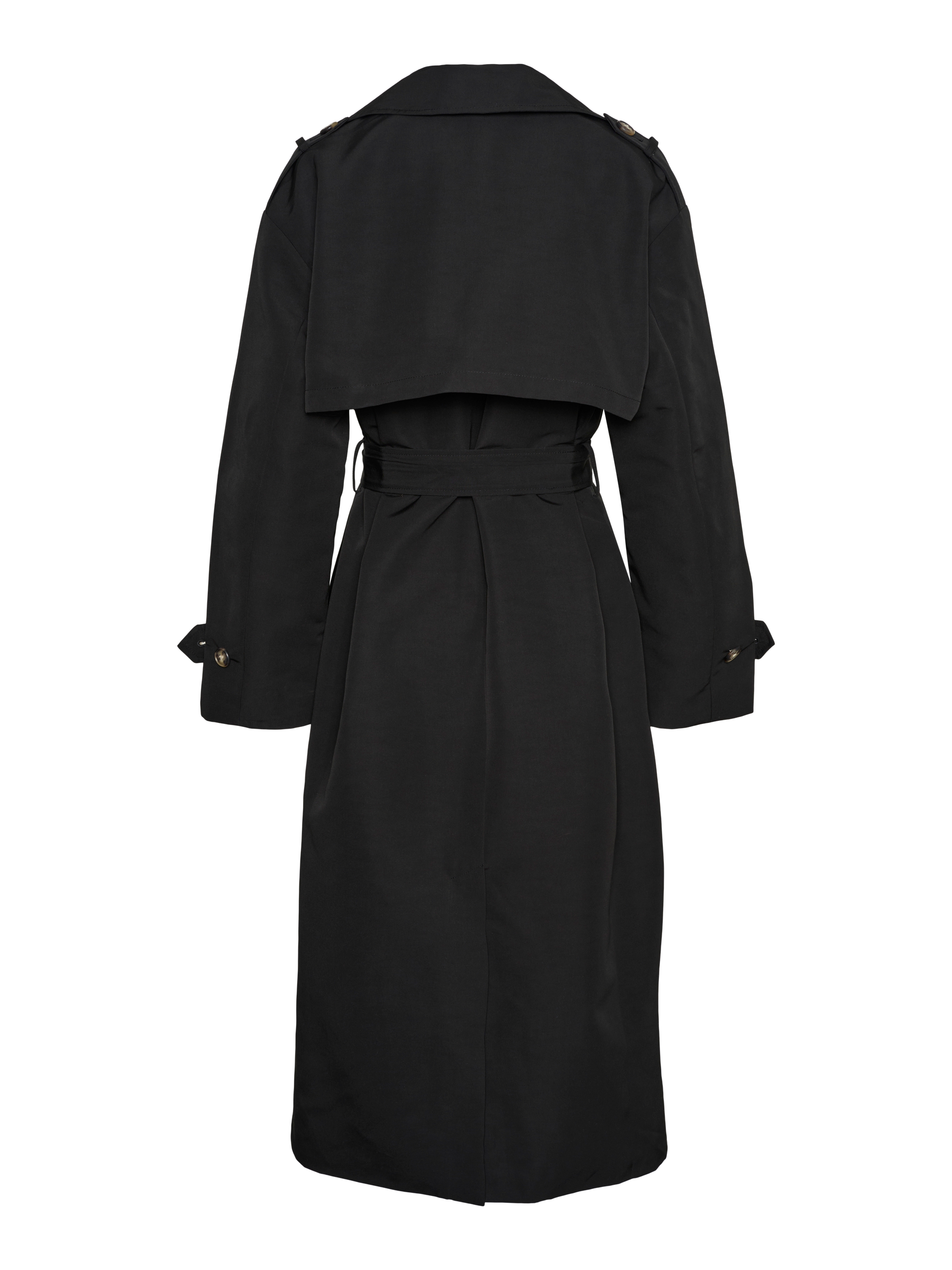 VERO MODA VMCHLOE long trenchcoat in black - Image 4