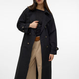 VERO MODA VMCHLOE long trenchcoat in black - Image 6