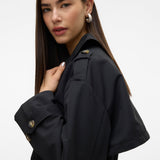 VERO MODA VMCHLOE long trenchcoat in black - Image 7