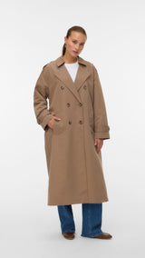 VERO MODA VMCHLOE long trenchcoat in fossil - Image 1