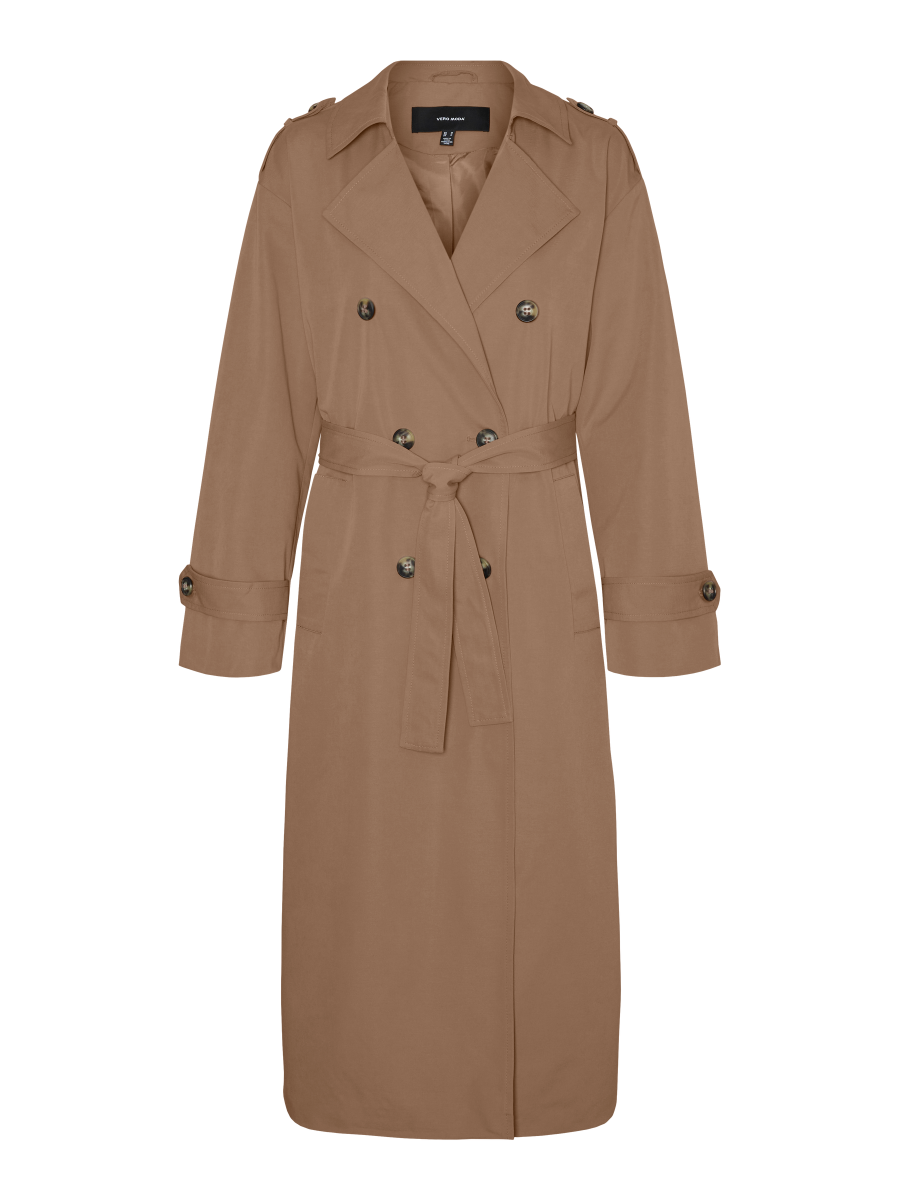 VERO MODA VMCHLOE long trenchcoat in fossil - Image 3
