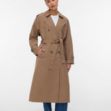 VERO MODA VMCHLOE long trenchcoat in fossil - Image 4