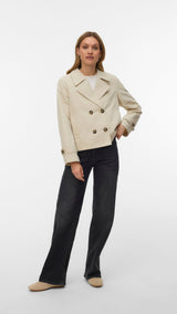 VERO MODA VMCHLOEMIA short trenchcoat in oatmeal - Image 1