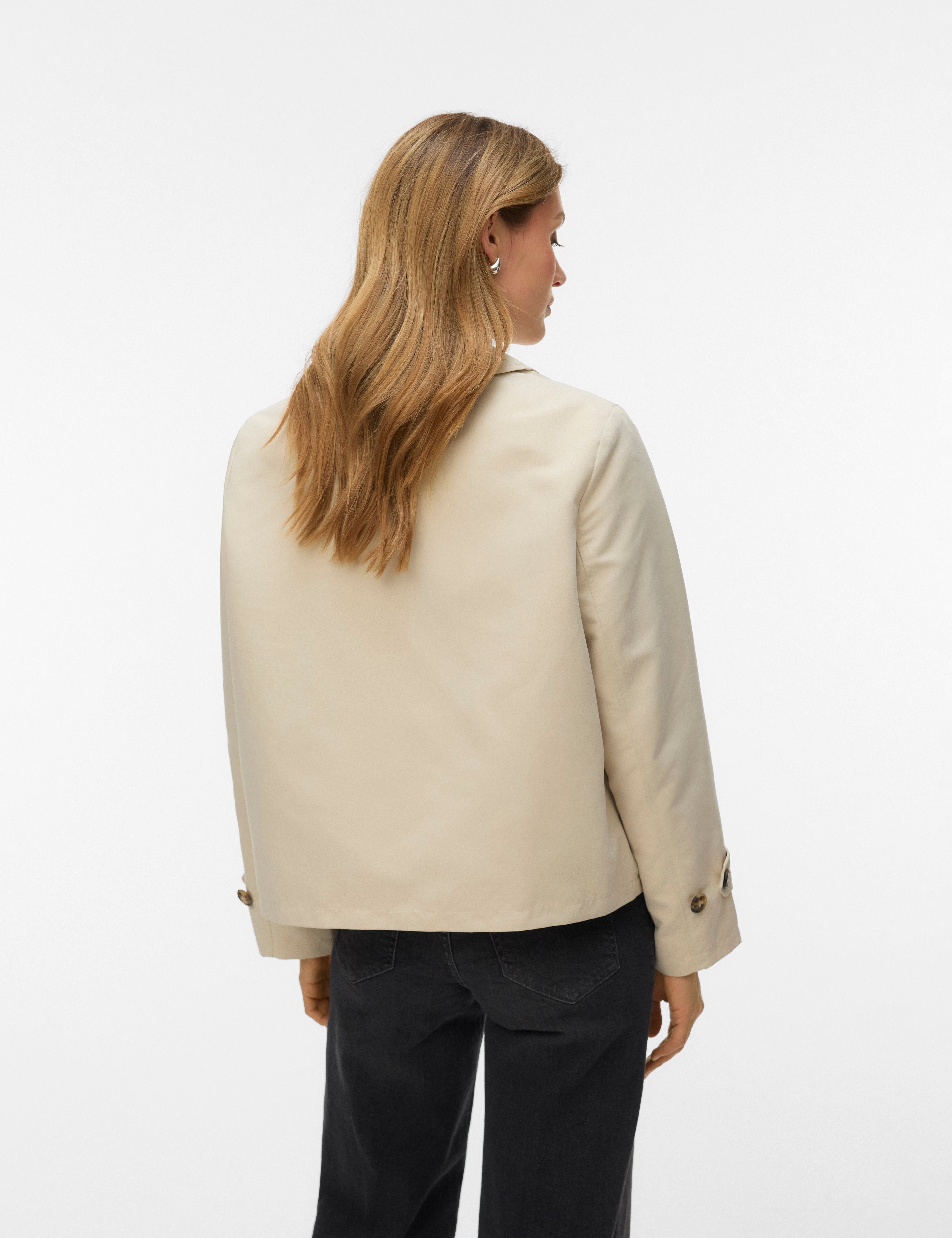 VERO MODA VMCHLOEMIA short trenchcoat in oatmeal - Image 2