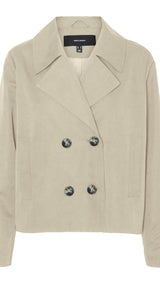 VERO MODA VMCHLOEMIA short trenchcoat in oatmeal - Image 3