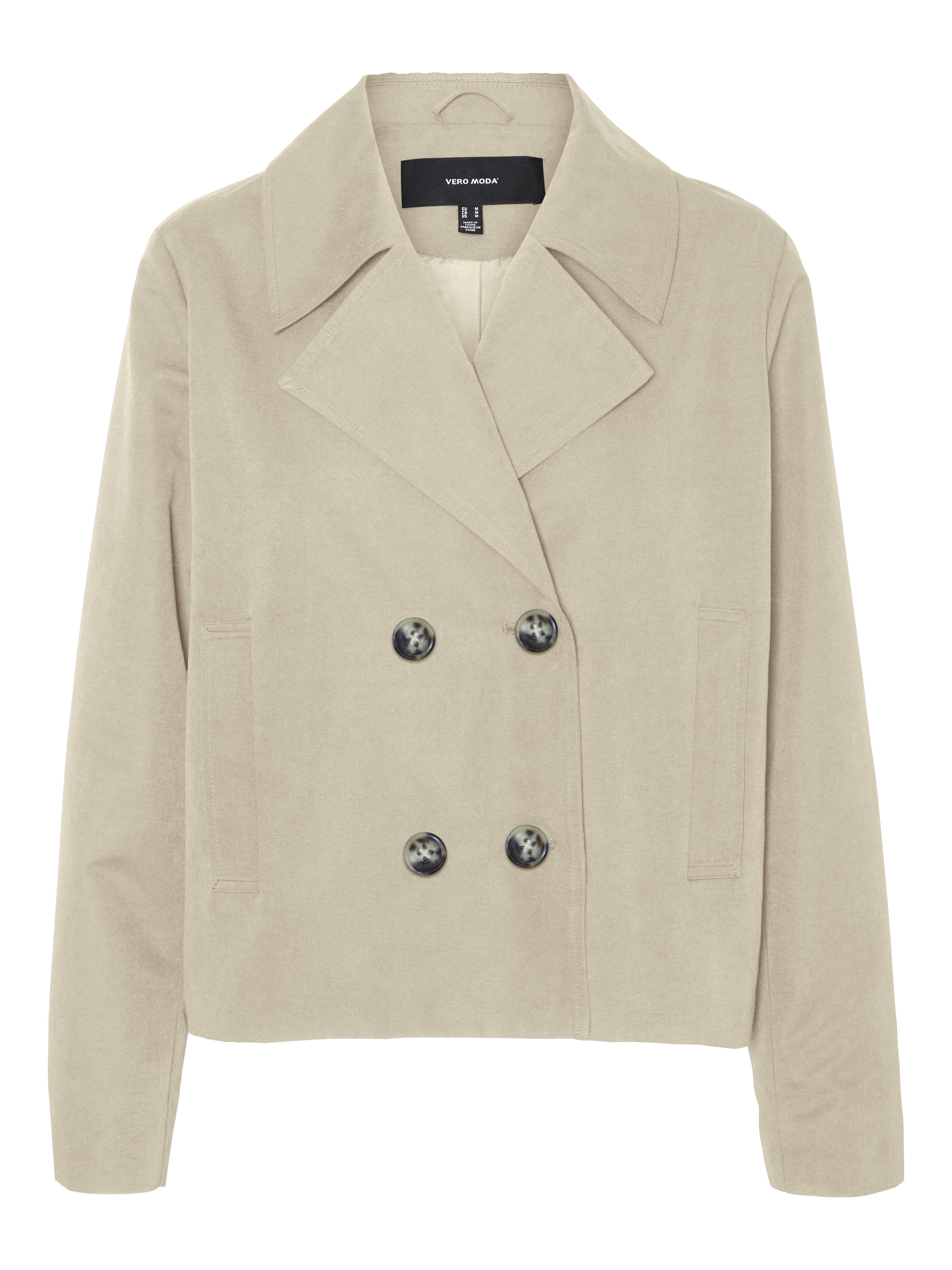 VERO MODA VMCHLOEMIA short trenchcoat in oatmeal - Image 3