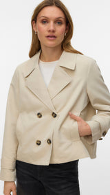 VERO MODA VMCHLOEMIA short trenchcoat in oatmeal - Image 4