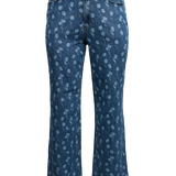 VERO MODA VMCTESSA wide flower denim jeans cur in medium blue denim flower - Image 3