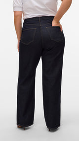 VERO MODA VMCTESSA wide cur in dark blue denim rinse - Image 2