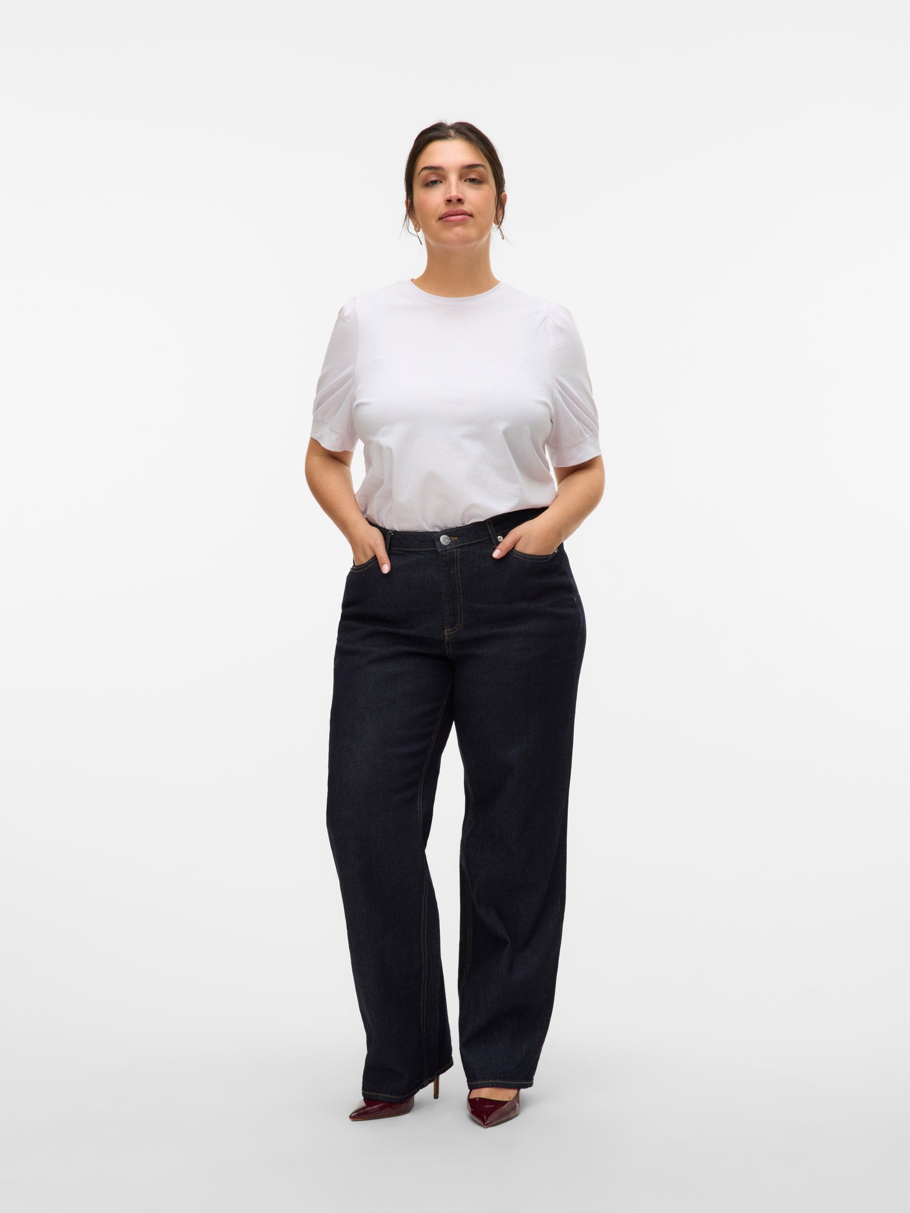 VERO MODA VMCTESSA wide cur in dark blue denim rinse - Image 5