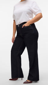 VERO MODA VMCTESSA wide cur in dark blue denim rinse - Image 6