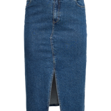 VERO MODA VMCVERI calf denim skirt mix cur in medium blue denim - Image 3