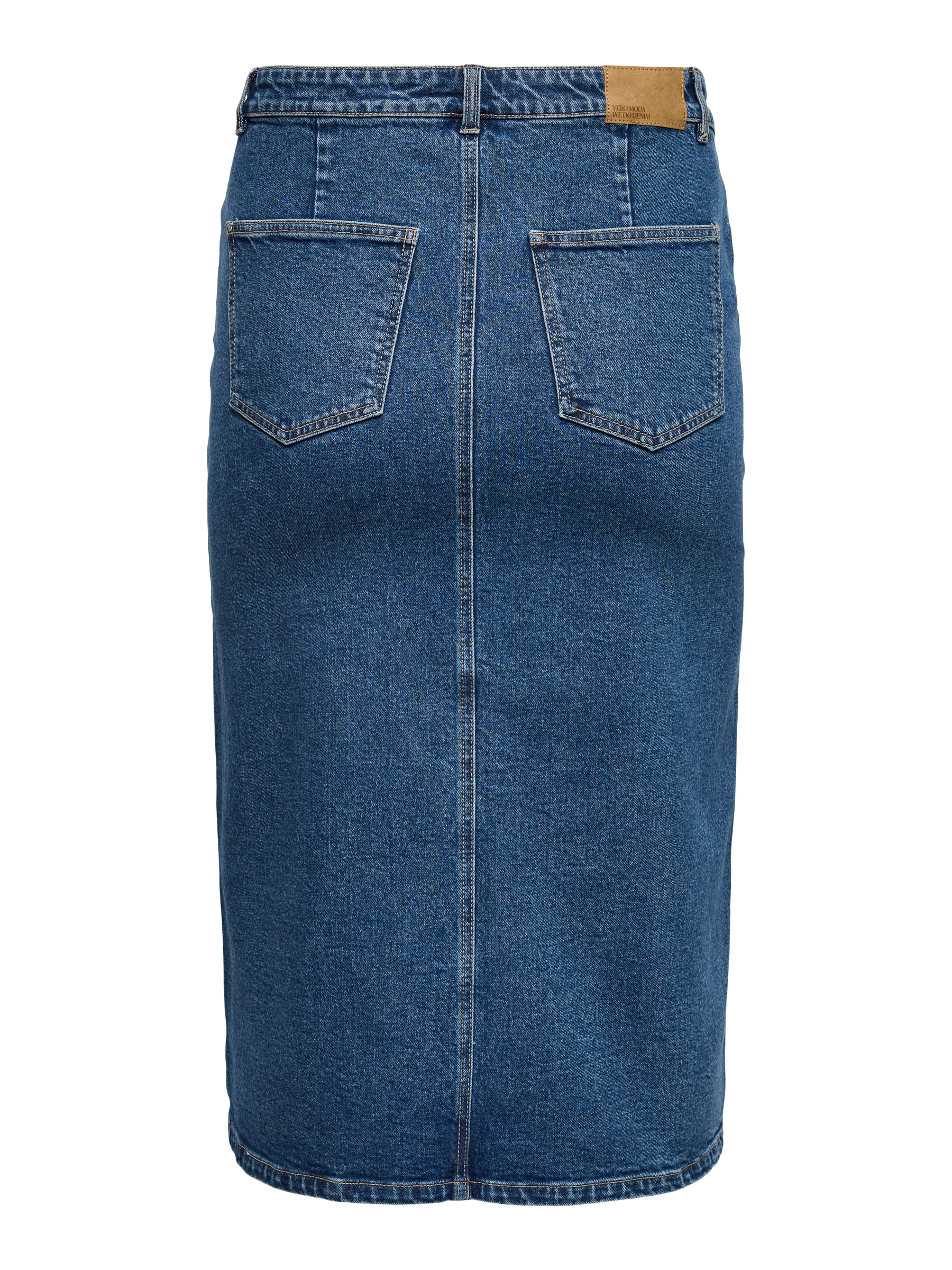 VERO MODA VMCVERI calf denim skirt mix cur in medium blue denim - Image 4