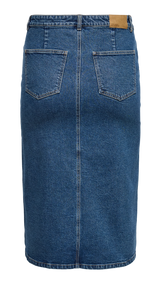VERO MODA VMCVERI calf denim skirt mix cur in medium blue denim - Image 4